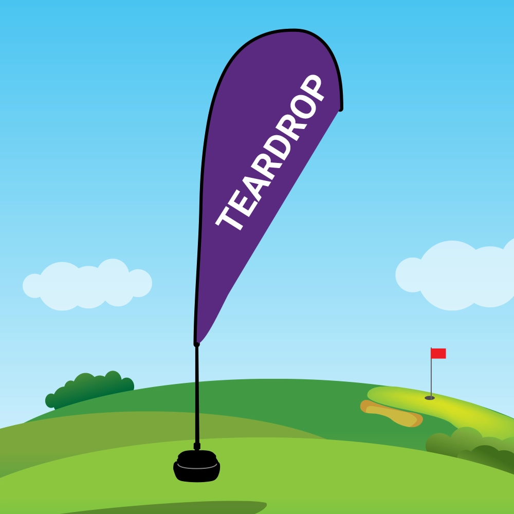 teardrop flag shape