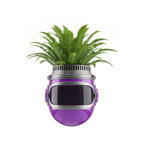 Retro television displaying a purple-suited astronaut, symbolising creativity, innovation, and career opportunities at Beautiful Large Format Print.