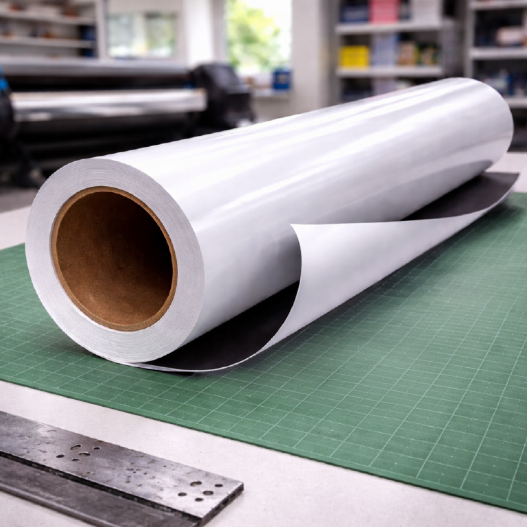 Pop up display printing on anti-curl max-flat material for exhibition stands and modular display systems