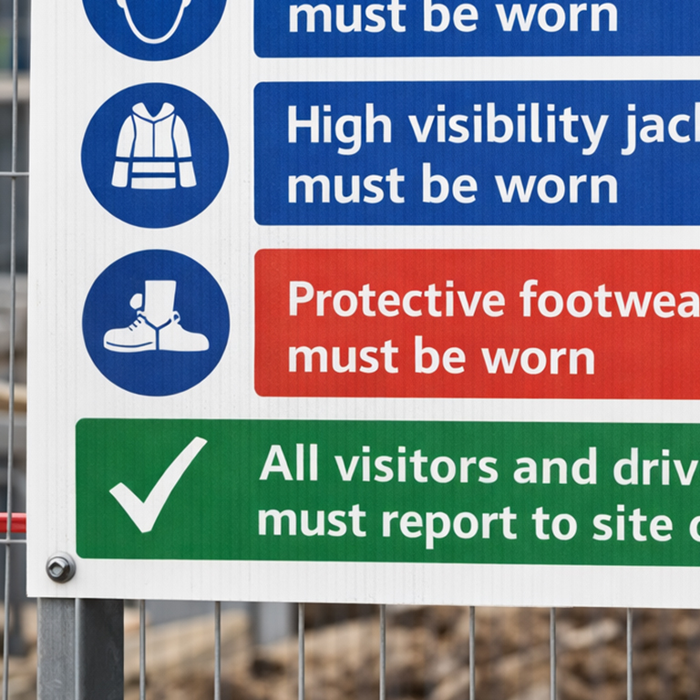 Correx corrugated plastic printing board for temporary outdoor signage and event displays