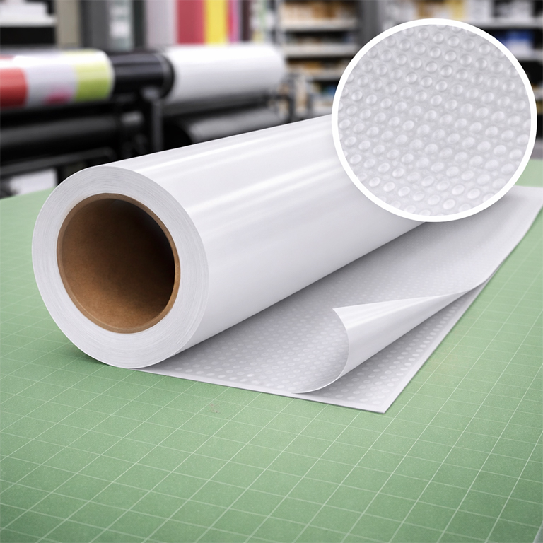 Easy Dot repositionable vinyl printing for bubble-free wall graphics and temporary indoor signage