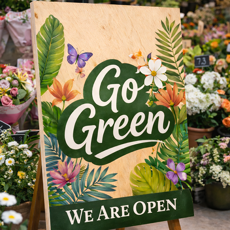 Plywood printing panel with natural wood grain finish for signage, interiors, and display graphics