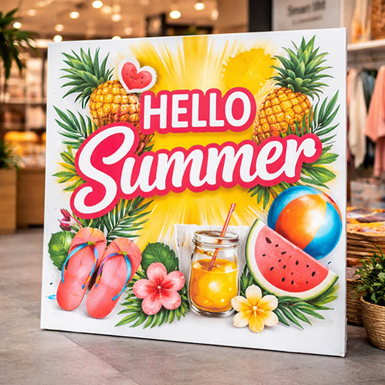 Smart-X foam board printing for lightweight recyclable indoor signage and display graphics