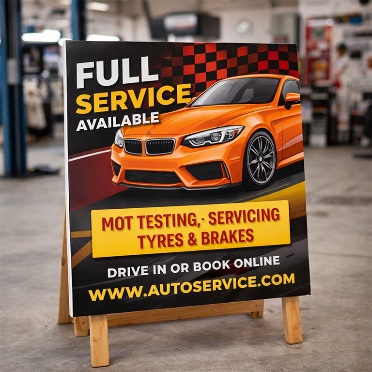 Triaprint double-sided display board printing for retail signage and exhibition graphics